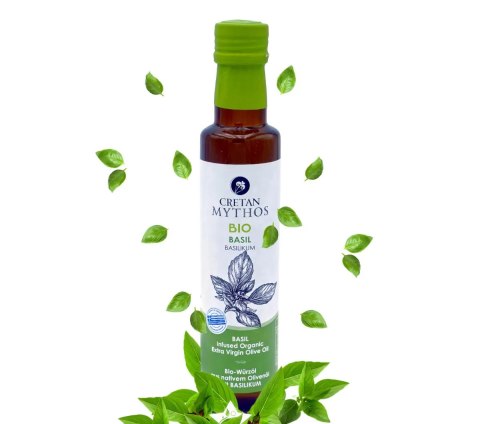 Oliwa Cretan Mythos z bazylią 250ml BIO