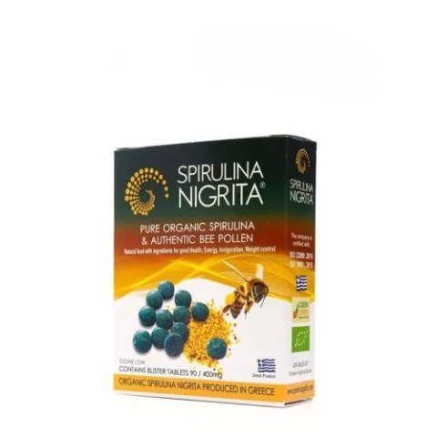 Spirulina grecka z pyłkiem pszczelim 90 tabletek (36g)