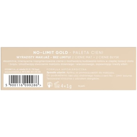 1 AA Wings No Limits GOLD mini paleta 4 cieni do oczu 4 g PROMO