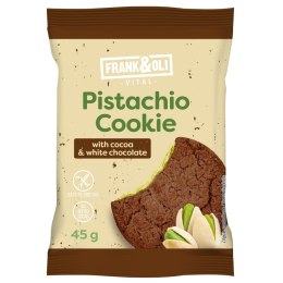 Ciastko pistacjowe z kakao i białą czekoladą Frank&Oli, 45g