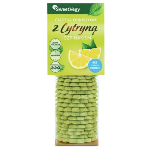 Ciastka orkiszowe z cytryną i szpinakiem SweetVegy, 100g