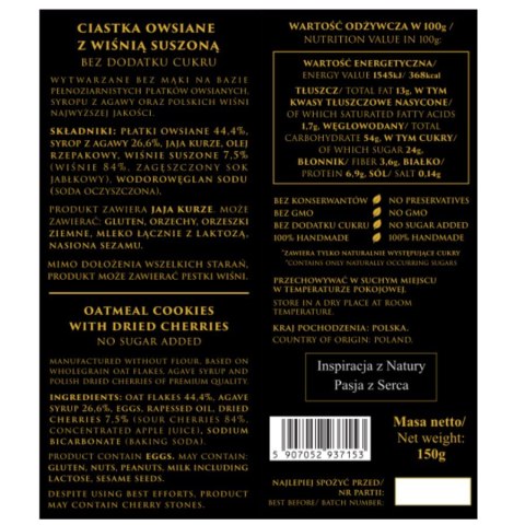 Ciastka wiśniowe bez dodatku cukru Cherry Gifts, 150g