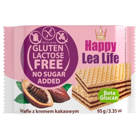 Wafle kakaowe bez glutenu laktozy i bez dodatku cukru Lea Life 95g