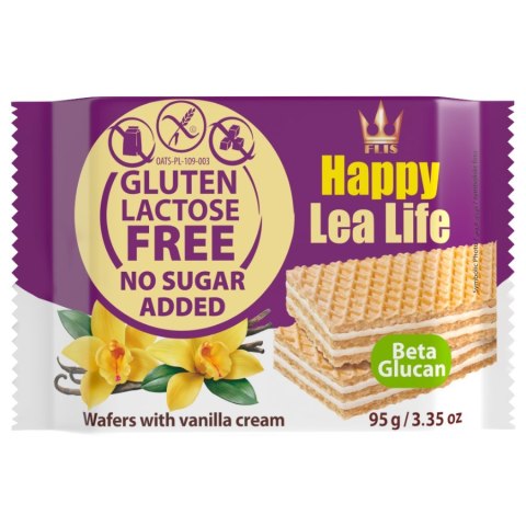 Wafle waniliowe bez glutenu laktozy i bez dodatku cukru Lea Life 95g